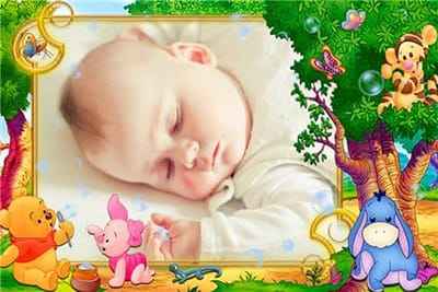 Ghép ảnh vào khung ảnh nghệ thuật khu rừng cổ tích với cây cổ thụ làm điểm nhấn