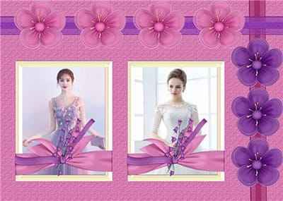 Khung ảnh hoa văn màu tím thủy chung