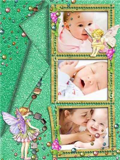 Ghép 3 ảnh vào khung ảnh bé yêu và thiên thần yêu thương cùng hiệu ứng ảnh đẹp
