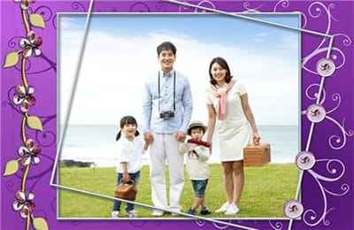 Ghép khung ảnh hoa văn tím