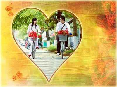 Khung ảnh trái tim kỷ niệm một thời