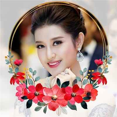 Tạo ảnh đại diện facebook với cành hoa màu đỏ đẹp