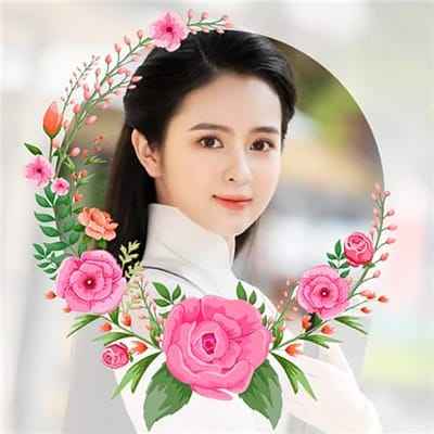 Tạo ảnh đại diện facebook với cành hoa màu hồng đẹp