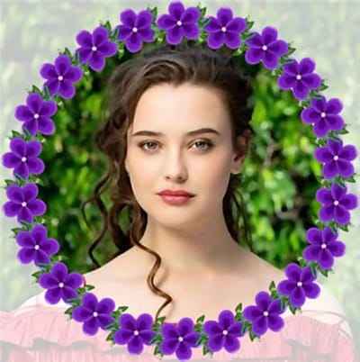 Tạo ảnh đại diện facebook trang trí với vành hoa tím