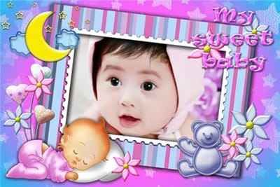 Ghép ảnh bé yêu với em bé ngủ dưới ánh trăng