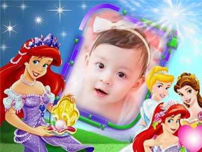 Ghép ảnh bé yêu với các nàng công chúa xinh đẹp và ngọc trai