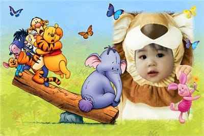 Ghép anh bé yêu với các nhân vật hoạt hình