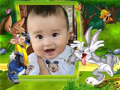 Ghép ảnh bé yêu với thỏ hoạt hình sinh động