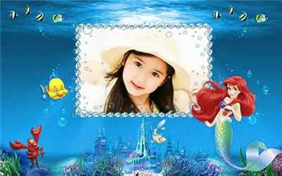 Ghép ảnh bé yêu với nàng tiên cá đang dạo chơi