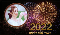 Ghép khung ảnh chúc mừng năm mới 2022 với pháo hoa và màn đêm rực rỡ, ghép ảnh đẹp online