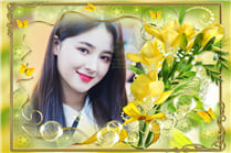 Ghép khung ảnh nghệ thuật với hoa vàng rực rở, tạo ảnh đẹp với gái xinh mới nhất