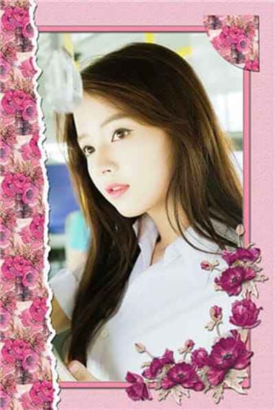 Ghép ảnh online vào khung ảnh màu tím nghệ thuật với hoa văn đẹp mắt