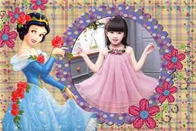 Ghép khung ảnh đẹp với công chúa và hoa hồng