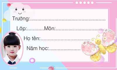 Tạo nhãn vở ảnh đại diện cùng với sticker bướm xinh xắn