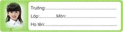 Ghép ảnh đại diện vào khung ảnh màu xanh lá cây để tạo nhãn vở dài nằm phía dưới trang sách hoặc vở