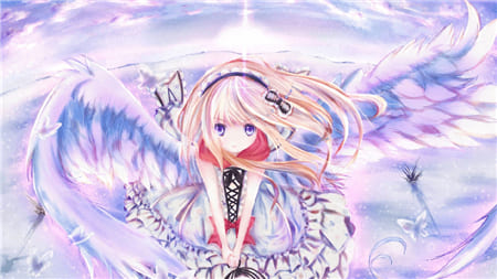 Hình ảnh anime nữ tuyệt đẹp mang trên mình đôi cánh thiên thần