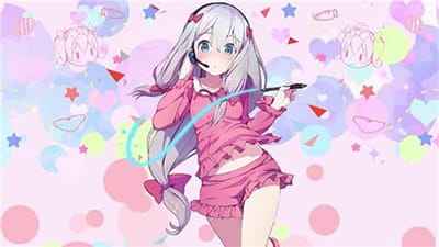 Xem hình ảnh anime nữ xinh đẹp với những mảng màu hồng nghệ thuật