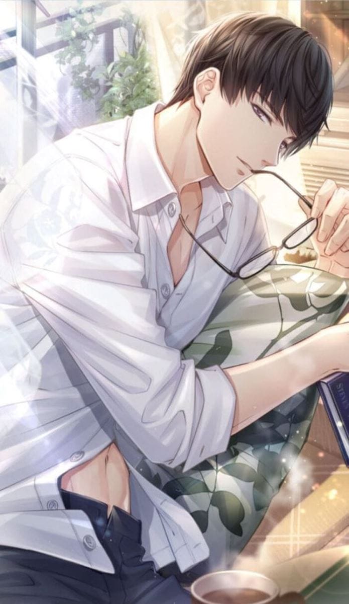 Xem hình ảnh anime nam thần cuốn hút với chiếc áo sơ mi và tay cầm kính