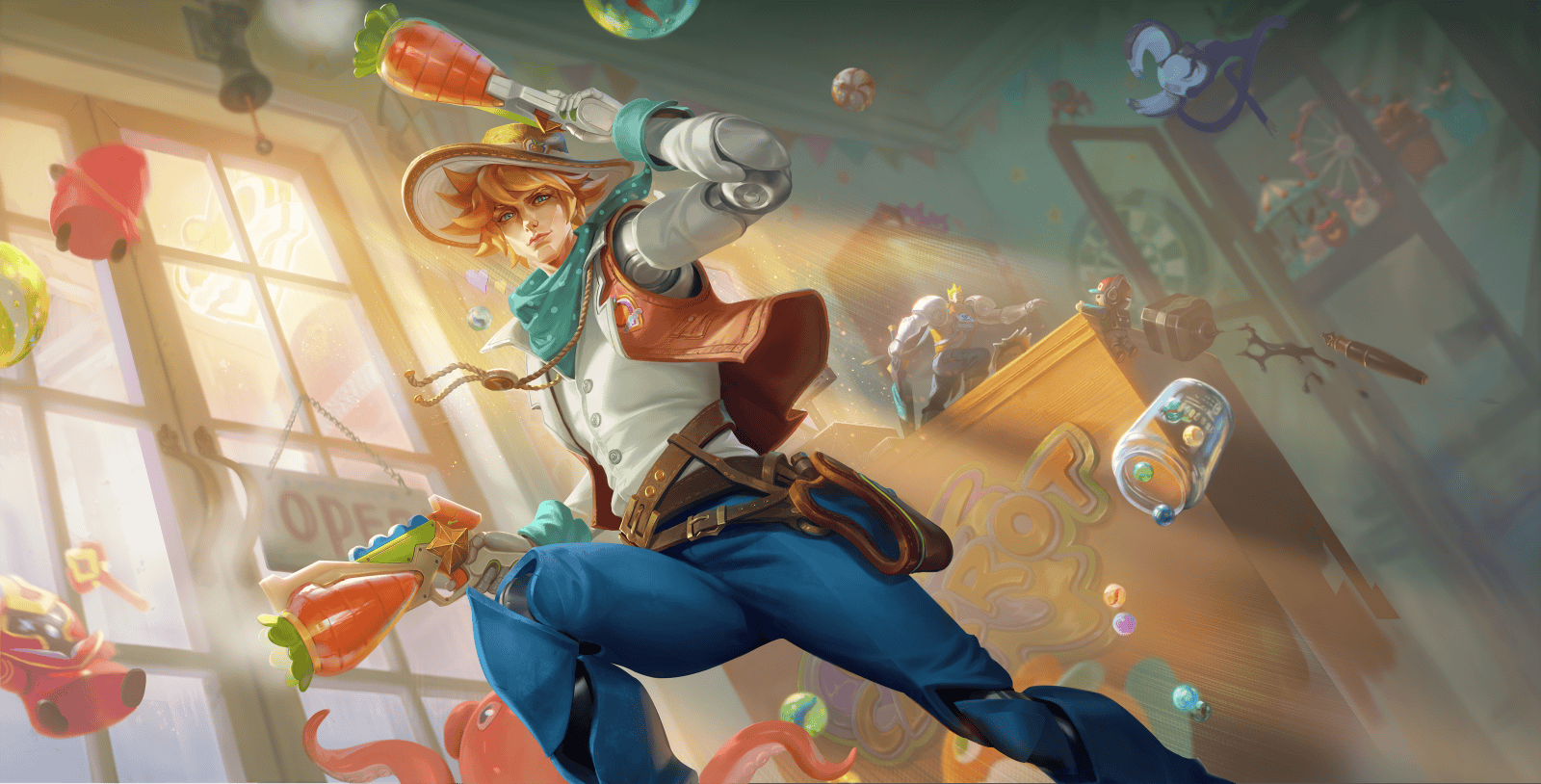 Xem hình ảnh anime nam đang làm phép thuật cùng những đồ vật bay