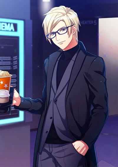 Xem hình ảnh anime nam tính với chiếc áo vest và cặp kính đẹp