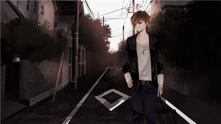Hình ảnh anime nam đẹp trai với bộ trang phục dạo phố