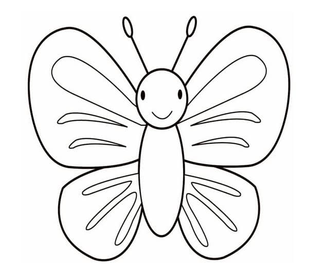 Tranh tô màu con Bướm xinh đang dang đôi cánh