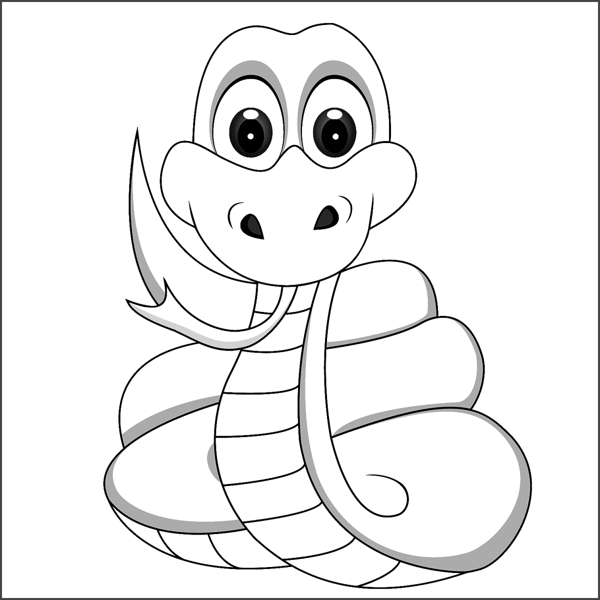 Tranh tô màu chú rắn sinh động nghộ nhĩnh