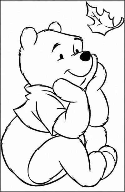 Tranh tô màu chú gấu hóm hỉnh dễ thương