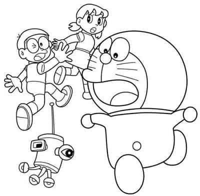 Tranh tô màu chú mèo máy doraemon