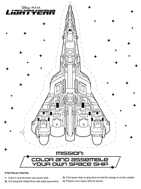 Tranh tô màu con tàu vũ trụ