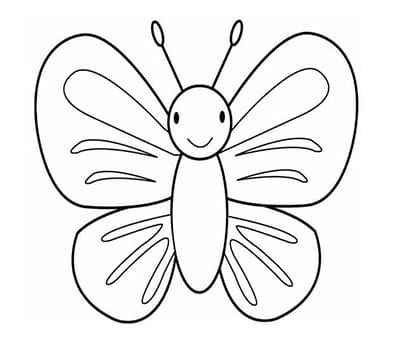 Tranh tô màu con Bướm xinh đang dang đôi cánh