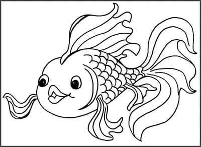 Tranh tô màu chú cá chép