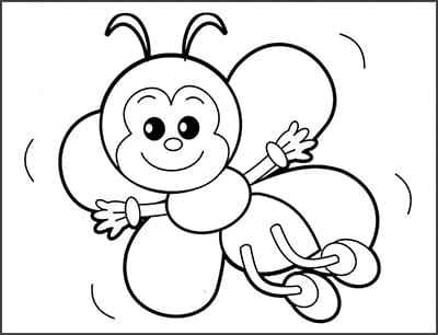 Tranh tô màu con ong bay đi tìm mật