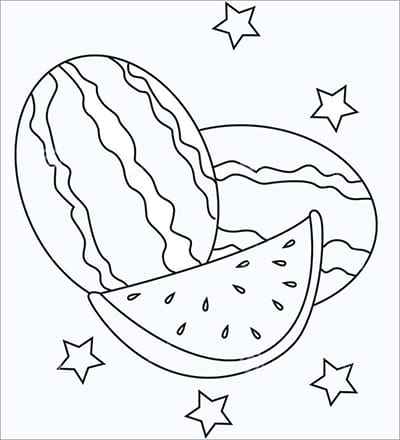 Tranh tô màu quả dưa hấu