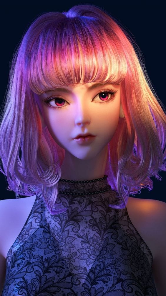 Hình nền điện thoại cô gái 3d với hiệu ứng ánh sáng tuyệt đẹp