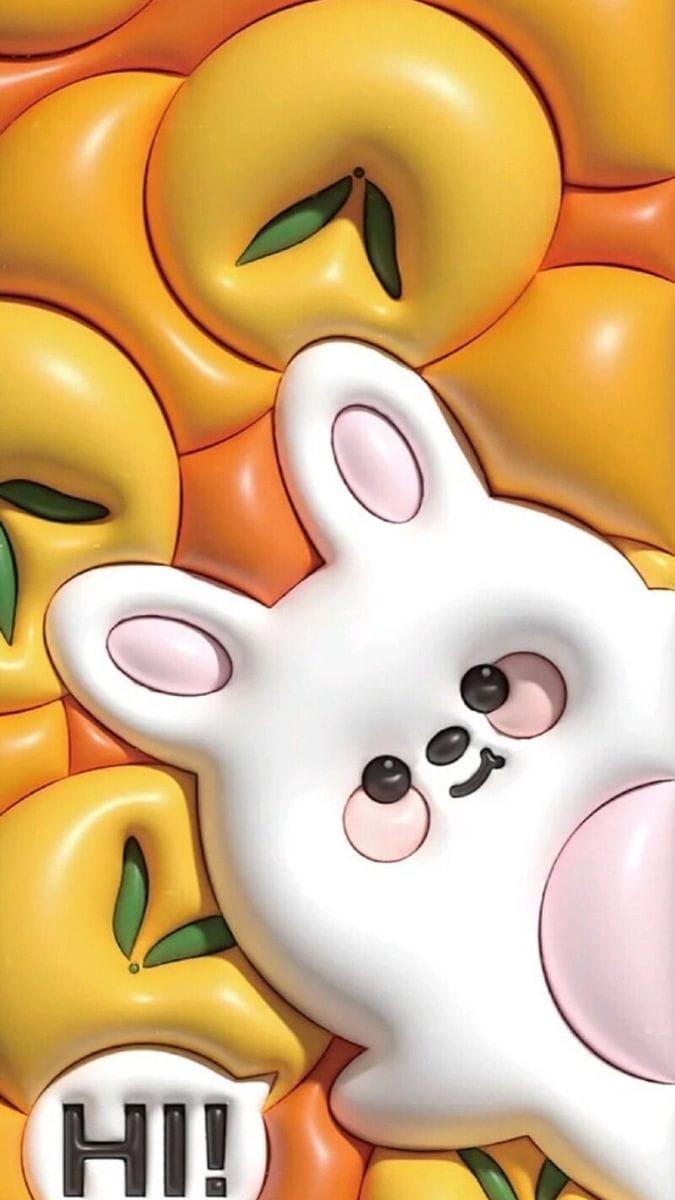 Hình nền điện thoại 3d về chú thỏ trắng đẹp mắt