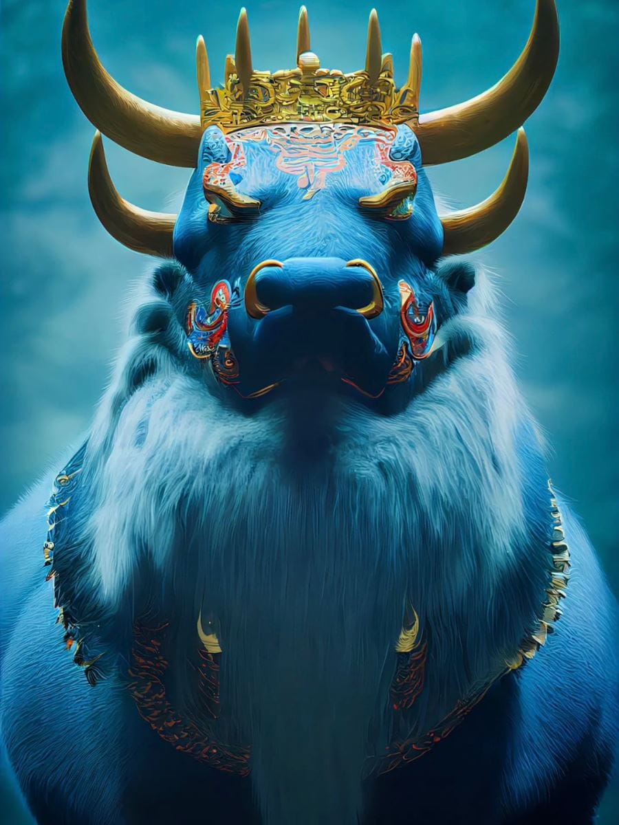 Hình nền điện thoại với con trâu 3d tuyệt đẹp