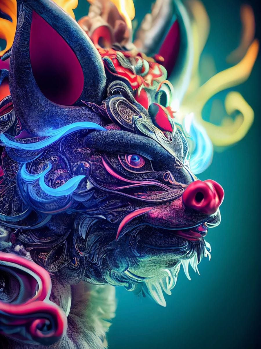 Hình nền điện thoại 3d với con vật tưởng tượng đẹp