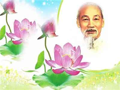 Xem hình ảnh Bác Hồ cùng hoa sen biểu tượng của đất nước