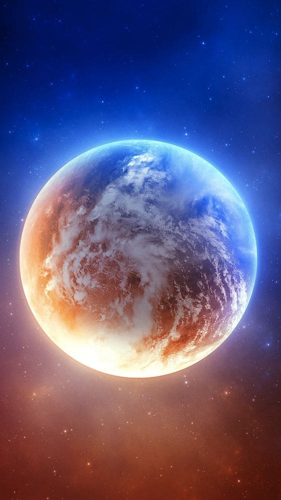 Hình nền điện thoại về trái đât được phối màu kết hợp ánh sáng tuyệt đẹp
