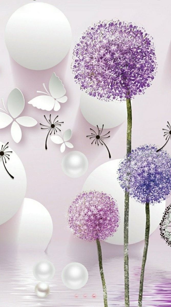 Hình nền điện thoại nghệ thuật giữa hoa và bướm đẹp như cảnh thần tiên