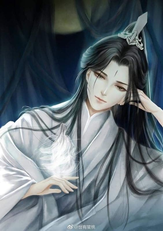 Hình nền điện thoại anime nam đang ngắm nhìn thiên thần nhỏ trên tay