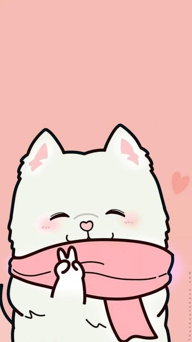 Hình nền điện thoại chú cún dễ thương với chiếc khăn hồng quàng cổ