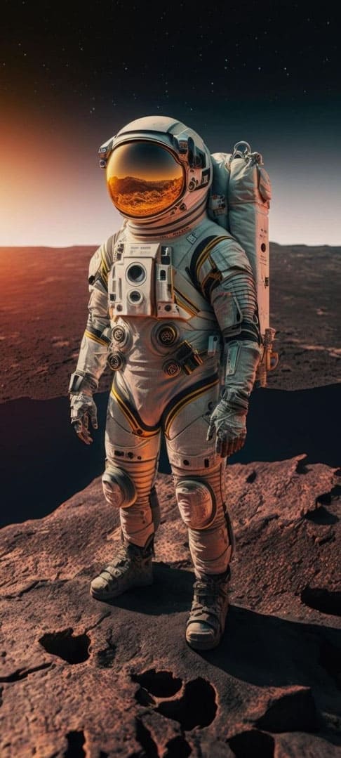 Hình nền điện thoại đẹp về phi hành gia đang đi trên mặt trăng