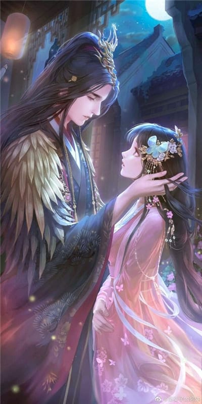 Hình ảnh anime nam đẹp trai tình tứ bên bạn gái