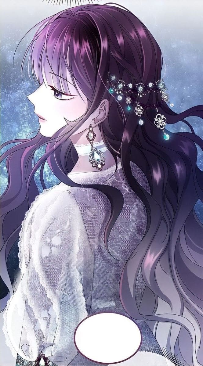 Hình nền điện thoại anime nữ với mái tóc màu tím và trang phục đẹp như tiên