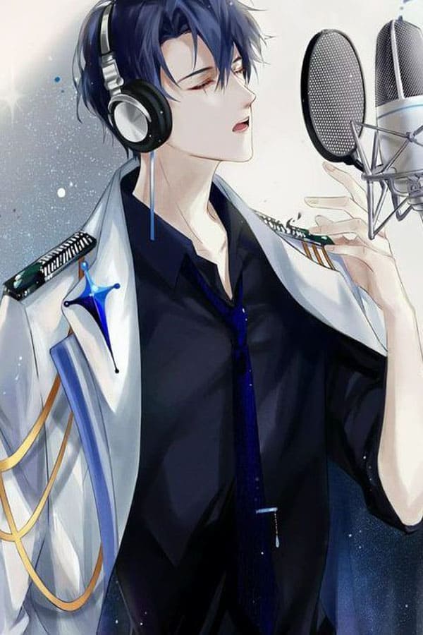 Hình nền điện thoại anime nam đang trong phòng thu âm nhìn rất đẹp trai