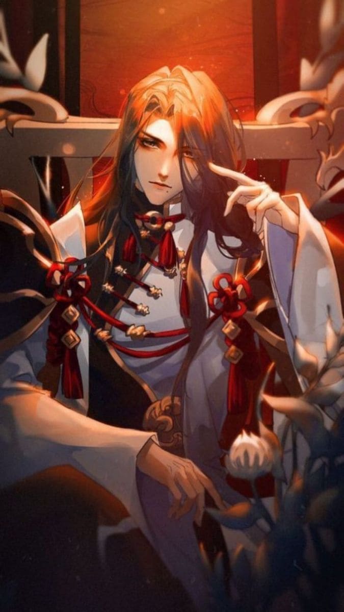 Hình nền điện thoại anime nam thần với trang phục lãnh chúa