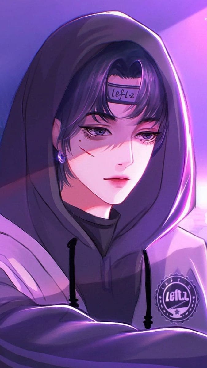 Hình nền điện thoại anime nữ đẹp và lạnh lùng với trang phục áo khoách chùm đầu