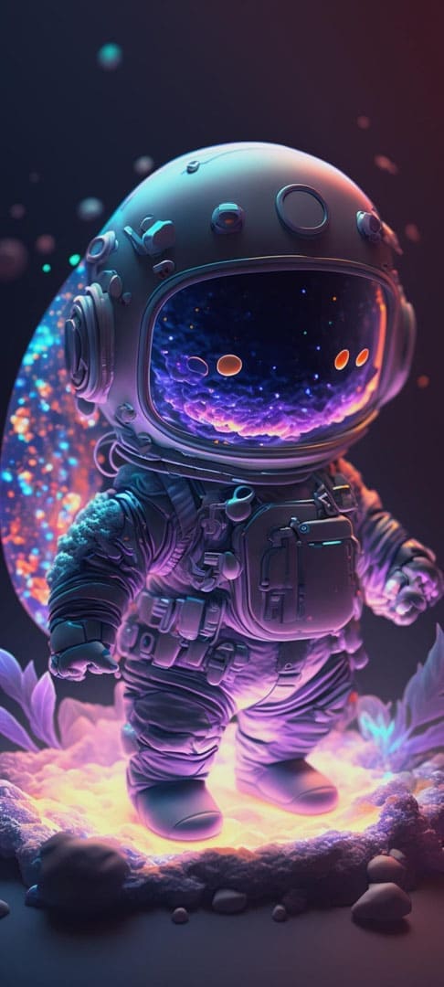 Hình nền điện thoại anime cậu bé trong trang phục phi hành gia